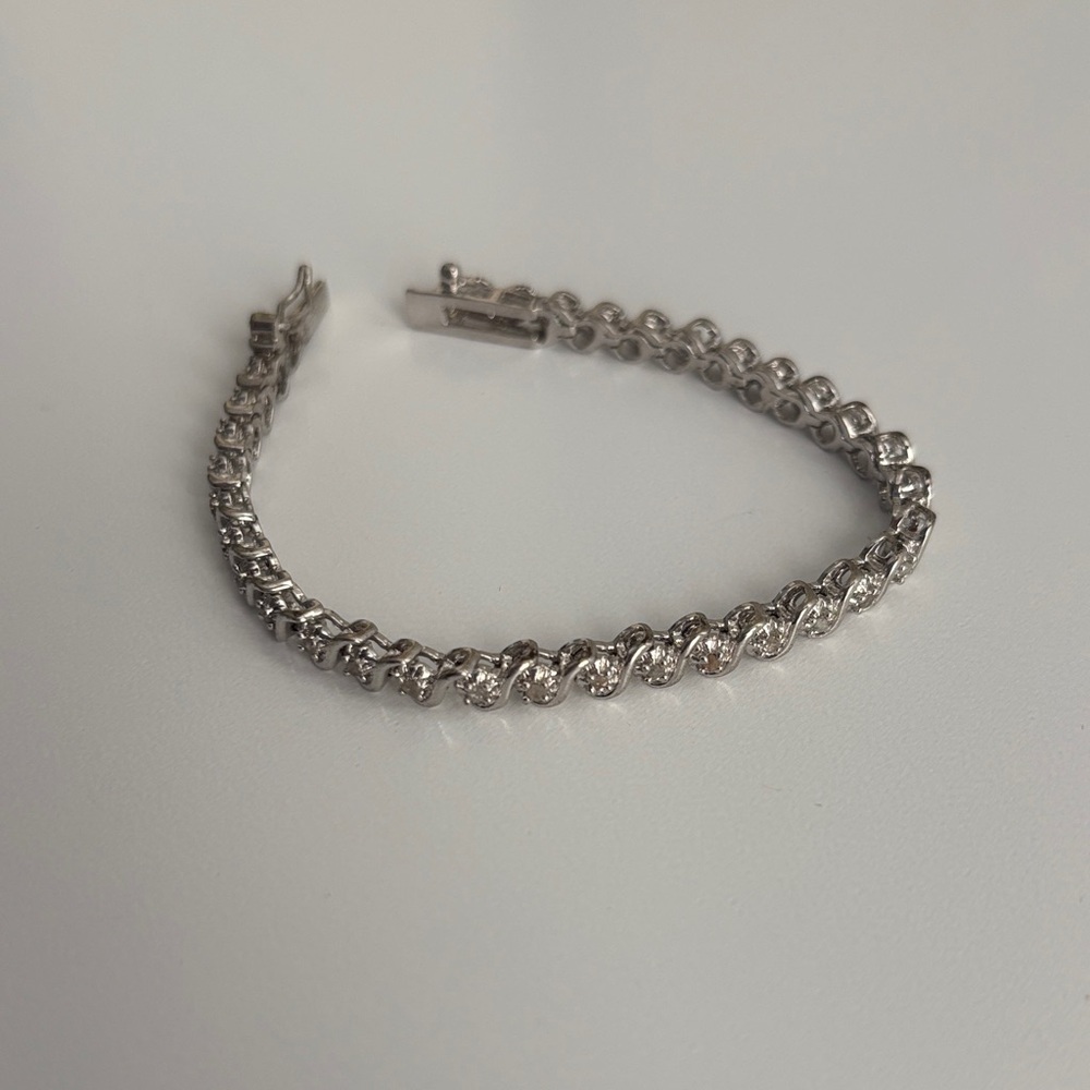 Silver Diamond Tennis Bracelet